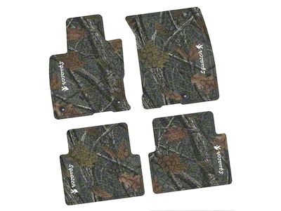 Factory Floorpan Fit Tire Tread/Scorched Earth Scene Front and Rear Floor Mats with White Squatch Insert; Rugged Woods (21-25 Bronco Sport)