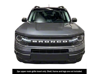 Wire Mesh Upper Grille Overlay; Black (21-26 Bronco Sport)