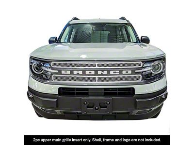 Wire Mesh Upper Grille Overlay; Polished (21-26 Bronco Sport)