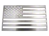 Stainless Steel American Flag Emblem; Brushed (Universal; Some Adaptation May Be Required)