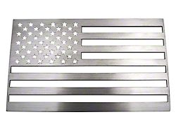 Stainless Steel American Flag Emblem; Brushed (Universal; Some Adaptation May Be Required)