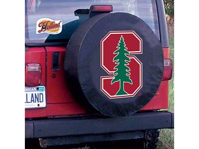 Stanford University Spare Tire Cover with Camera Port; Black (21-25 Bronco)