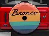 Striped Vintage Bronco Spare Tire Cover with Camera Cutout; Black (21-25 Bronco)