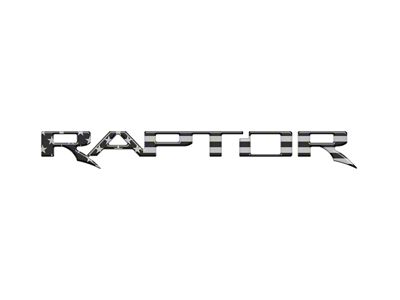 Swing Gate Emblem Inserts; Black and Silver American Flag (22-25 Bronco Raptor)