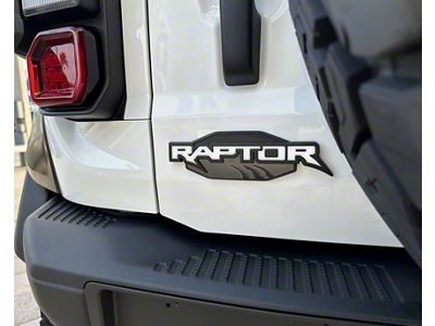 Swing Gate Emblem Inserts; Gloss White (22-25 Bronco Raptor)