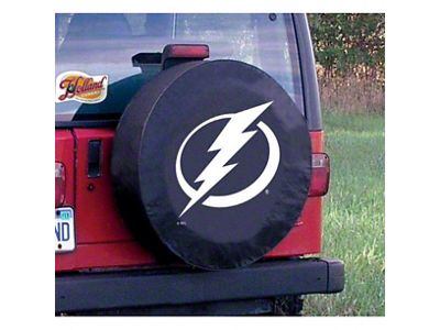 Tampa Bay Lightning Spare Tire Cover with Camera Port; Black (21-25 Bronco)