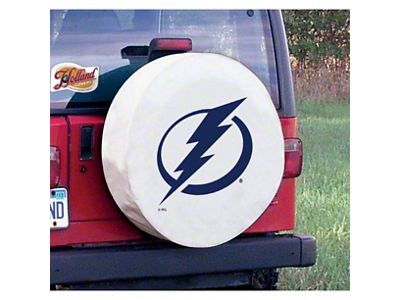 Tampa Bay Lightning Spare Tire Cover with Camera Port; White (21-25 Bronco)