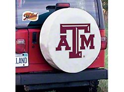 Texas AandM University Spare Tire Cover with Camera Port; White (21-25 Bronco)