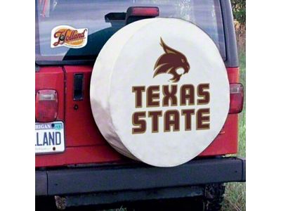 Texas State Spare Tire Cover with Camera Port; White (21-25 Bronco)