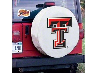 Texas Tech University Spare Tire Cover with Camera Port; White (21-25 Bronco)