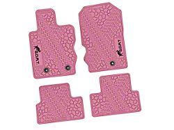 Factory Floorpan Fit Tire Tread/Scorched Earth Scene Front and Rear Floor Mats with Black GOAT Insert; Pink (21-25 Bronco 2-Door)