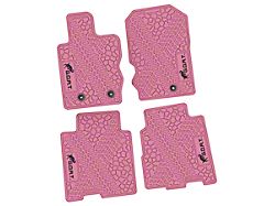 Factory Floorpan Fit Tire Tread/Scorched Earth Scene Front and Rear Floor Mats with Black GOAT Insert; Pink (21-25 Bronco 4-Door)