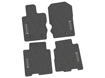 Factory Floorpan Fit Tire Tread/Scorched Earth Scene Front and Rear Floor Mats with Light Gray Squatch Insert; Gray (21-25 Bronco 4-Door)
