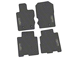 Factory Floorpan Fit Tire Tread/Scorched Earth Scene Front and Rear Floor Mats with Light Gray Squatch/Mountain Insert; Gray (21-25 Bronco 4-Door)