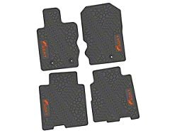 Factory Floorpan Fit Tire Tread/Scorched Earth Scene Front and Rear Floor Mats with Orange GOAT Insert; Gray (21-25 Bronco 4-Door)