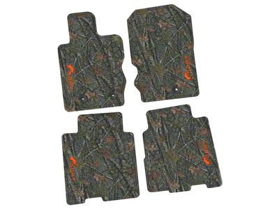 Factory Floorpan Fit Tire Tread/Scorched Earth Scene Front and Rear Floor Mats with Orange GOAT Insert; Rugged Woods (21-25 Bronco 4-Door)