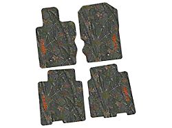 Factory Floorpan Fit Tire Tread/Scorched Earth Scene Front and Rear Floor Mats with Orange GOAT/Mountain Insert; Rugged Woods (21-25 Bronco 4-Door)