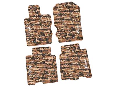 Factory Floorpan Fit Tire Tread/Scorched Earth Scene Front and Rear Floor Mats with White GOAT Insert; Cyberflage Camouflage (21-25 Bronco 4-Door)