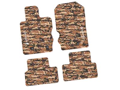 Factory Floorpan Fit Tire Tread/Scorched Earth Scene Front and Rear Floor Mats with White Squatch Insert; Cyberflage Camouflage (21-25 Bronco 2-Door)