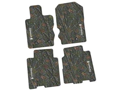 Factory Floorpan Fit Tire Tread/Scorched Earth Scene Front and Rear Floor Mats with White Squatch Insert; Rugged Woods (21-25 Bronco 4-Door)