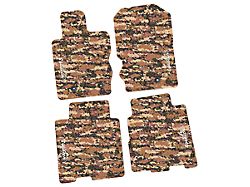 Factory Floorpan Fit Tire Tread/Scorched Earth Scene Front and Rear Floor Mats with White Squatch/Mountain Insert; Cyberflage Camouflage (21-25 Bronco 4-Door)