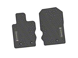 Factory Floorpan Fit Tire Tread/Scorched Earth Scene Front Floor Mats with Light Gray Squatch Insert; Gray (21-25 Bronco)