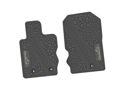 Factory Floorpan Fit Tire Tread/Scorched Earth Scene Front Floor Mats with Light Gray Squatch/Mountain Insert; Gray (21-25 Bronco)