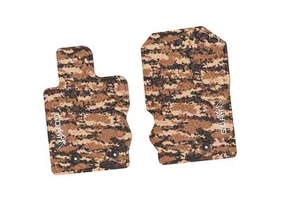 Factory Floorpan Fit Tire Tread/Scorched Earth Scene Front Floor Mats with White GOAT/Mountain Insert; Cyberflage Camouflage (21-25 Bronco)