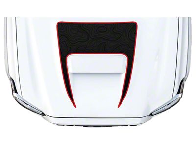 Topographic Map Hood Graphic; Black with White Outline (21-25 Bronco, Excluding Raptor)