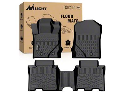 TPE Front and Rear Floor Liners; Black (21-25 Bronco 4-Door)