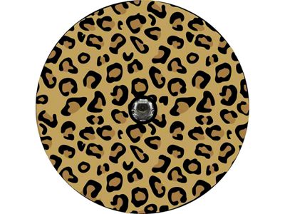 Traditional Colored Leopard Animal Print Spare Tire Cover with Camera Cutout; Black (21-25 Bronco)