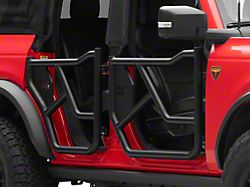Tubular Front and Rear Doors; Black (21-25 Bronco 4-Door)