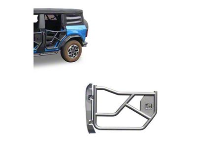 Tubular Rear Doors; Black (21-25 Bronco 4-Door)