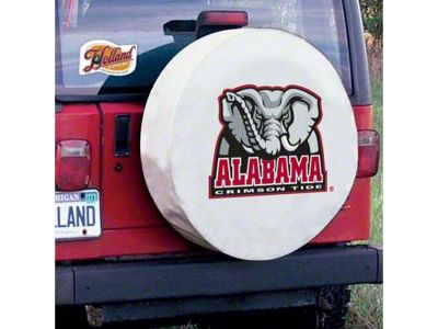 University of Alabama Elephant Spare Tire Cover with Camera Port; White (21-25 Bronco)