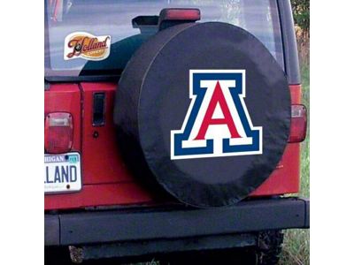 University of Arizona Spare Tire Cover with Camera Port; Black (21-25 Bronco)