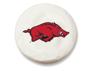University of Arkansas Spare Tire Cover with Camera Port; White (21-25 Bronco)