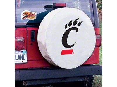 University of Cincinnati Spare Tire Cover with Camera Port; White (21-25 Bronco)