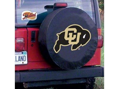 University of Colorado Spare Tire Cover with Camera Port; Black (21-25 Bronco)