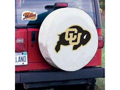University of Colorado Spare Tire Cover with Camera Port; White (21-25 Bronco)