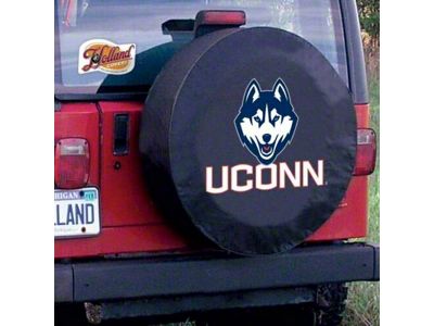 University of Connecticut Spare Tire Cover with Camera Port; Black (21-25 Bronco)