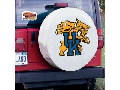 University of Kentucky Cat Spare Tire Cover with Camera Port; White (21-25 Bronco)