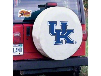 University of Kentucky UK Spare Tire Cover with Camera Port; White (21-25 Bronco)