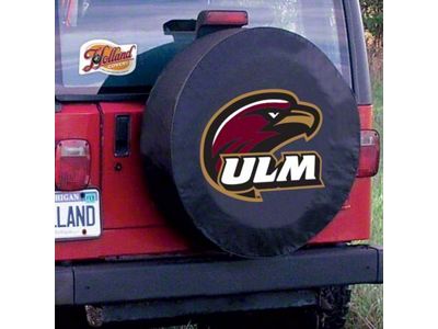 University of Louisiana at Monroe Cardinal Spare Tire Cover with Camera Port; Black (21-25 Bronco)