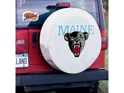 University of Maine Spare Tire Cover with Camera Port; White (21-25 Bronco)