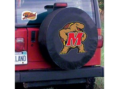 University of Maryland Spare Tire Cover with Camera Port; Black (21-25 Bronco)