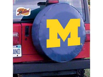 University of Michigan Spare Tire Cover with Camera Port; Navy (21-25 Bronco)