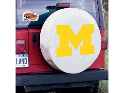 University of Michigan Spare Tire Cover with Camera Port; White (21-25 Bronco)