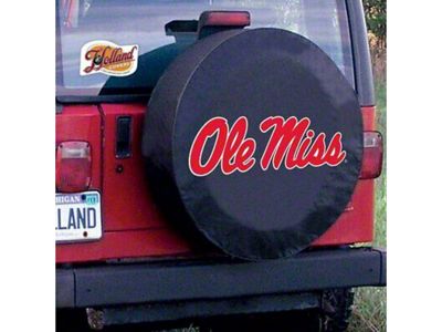 University of Mississippi Spare Tire Cover with Camera Port; Black (21-25 Bronco)