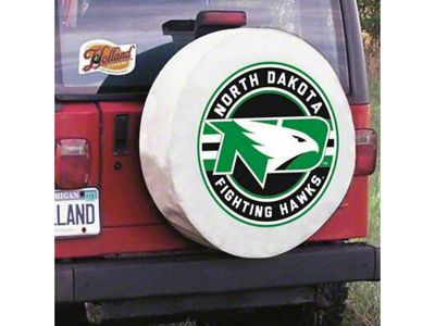 University of North Dakota Spare Tire Cover with Camera Port; White (21-25 Bronco)