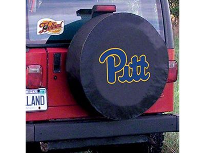 University of Pittsburgh Spare Tire Cover with Camera Port; Black (21-25 Bronco)